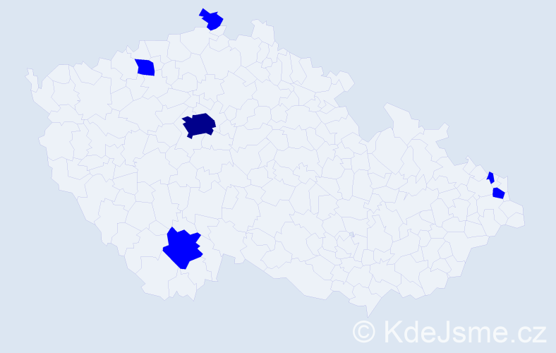 Jméno: 'Matt', počet výskytů 7 v celé ČR