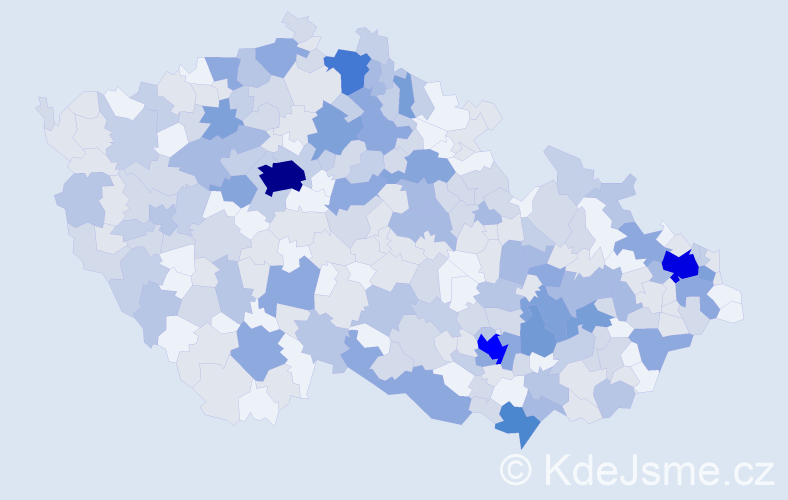 Jméno: 'Věroslav', počet výskytů 613 v celé ČR
