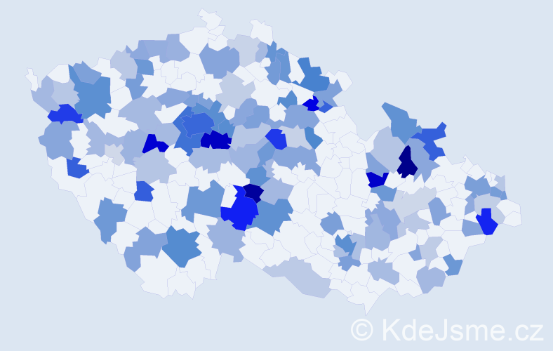 Jméno: 'Amelie', počet výskytů 211 v celé ČR