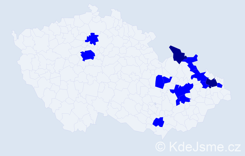 Jméno: 'Míroslav', počet výskytů 15 v celé ČR