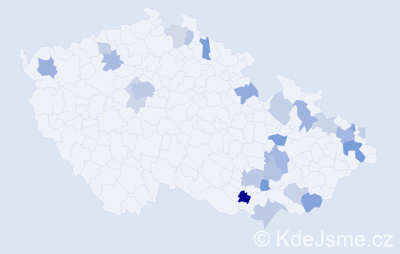 Jméno: 'Dalila', počet výskytů 51 v celé ČR