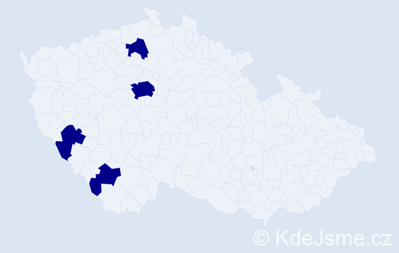 Jméno: 'Viktorie Alexandra', počet výskytů 4 v celé ČR