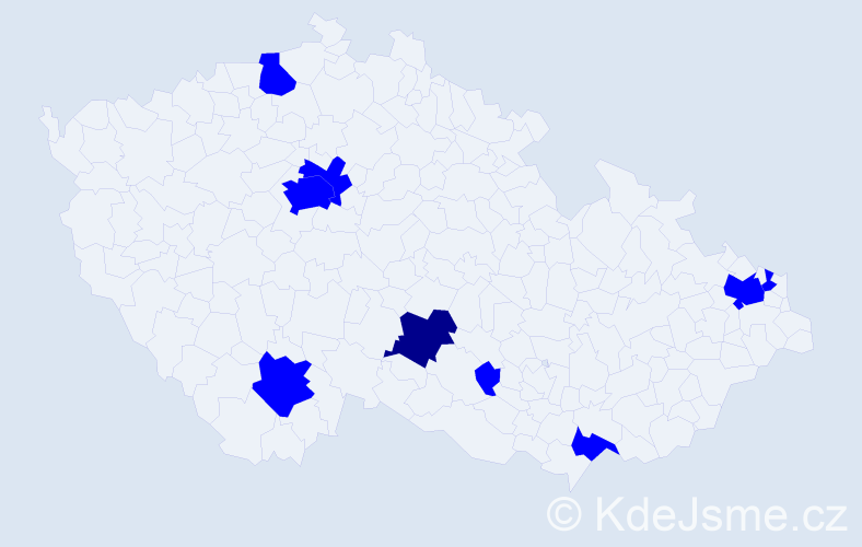 Jméno: 'Daniel Karel', počet výskytů 10 v celé ČR