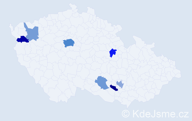 Jméno: 'Rade', počet výskytů 21 v celé ČR