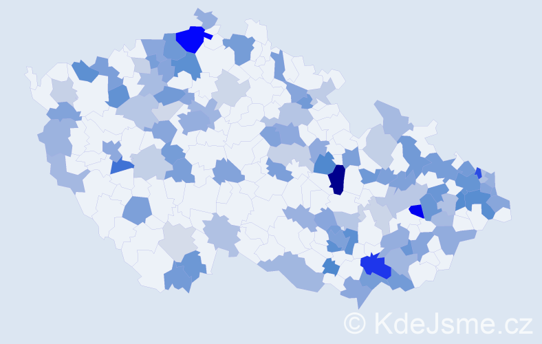 Jméno: 'Fabián', počet výskytů 207 v celé ČR