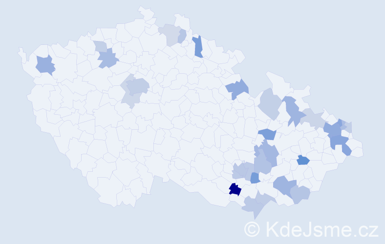 Jméno: 'Dalila', počet výskytů 52 v celé ČR