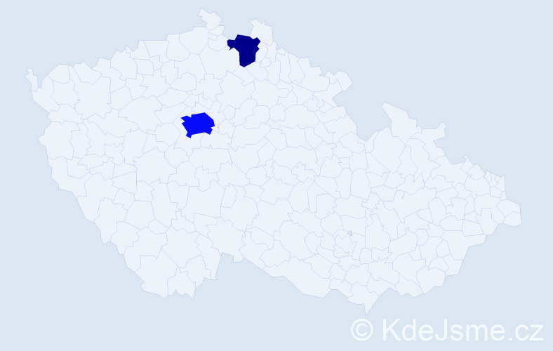 Jméno: 'Koba', počet výskytů 6 v celé ČR