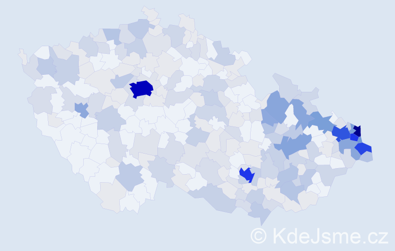 Jméno: 'Boleslav', počet výskytů 734 v celé ČR