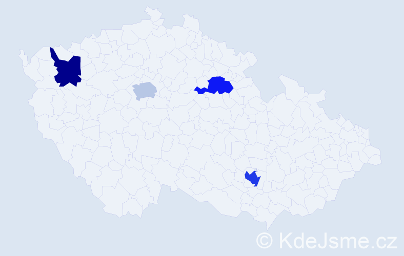 Jméno: 'Xavera', počet výskytů 5 v celé ČR