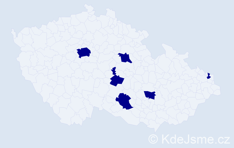 Jméno: 'Baterdene', počet výskytů 6 v celé ČR