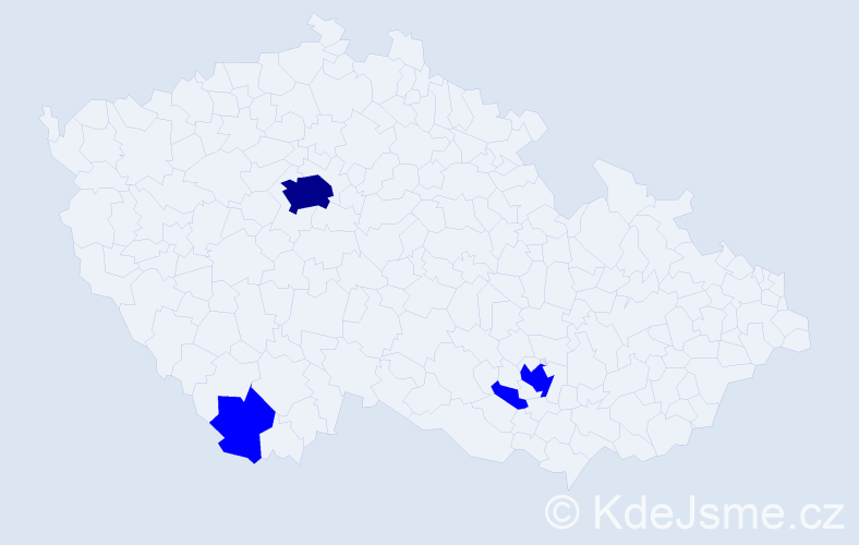 Jméno: 'Alexandrina', počet výskytů 5 v celé ČR