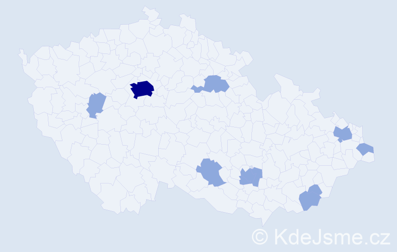 Jméno: 'Tabita', počet výskytů 14 v celé ČR