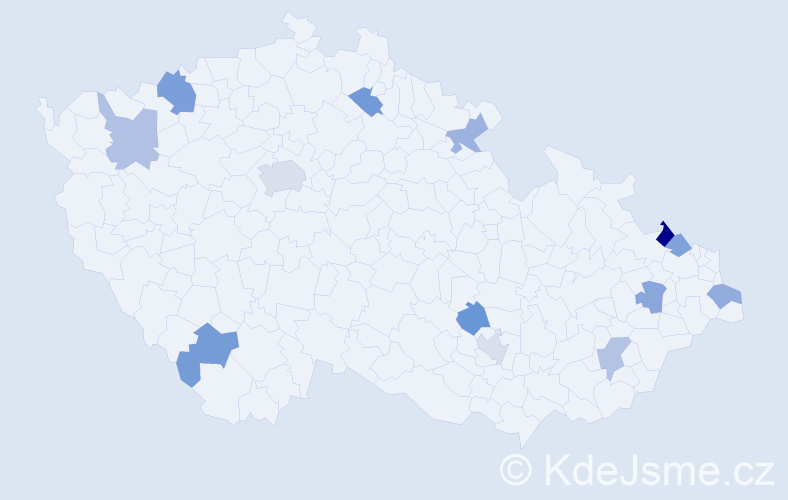 Jméno: 'Gilbert', počet výskytů 17 v celé ČR