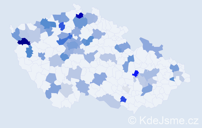 Jméno: 'Valerij', počet výskytů 117 v celé ČR