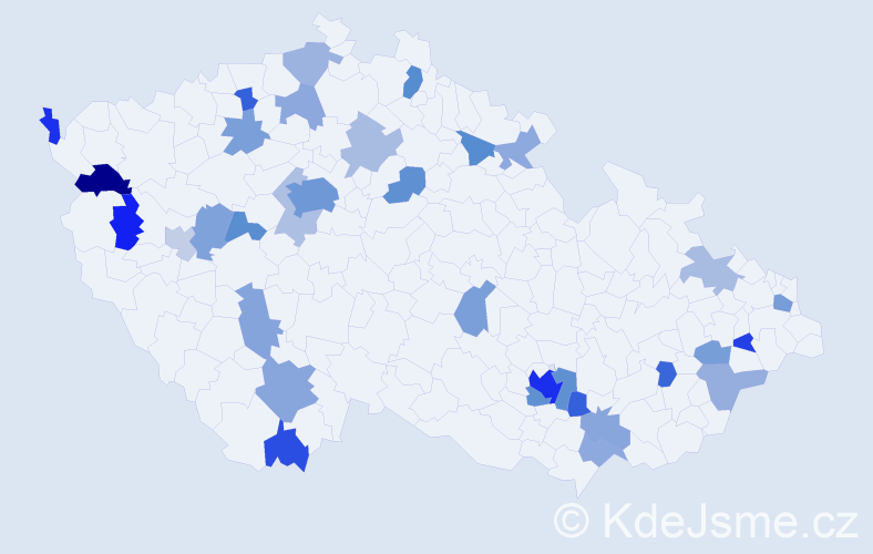 Jméno: 'Marc', počet výskytů 66 v celé ČR