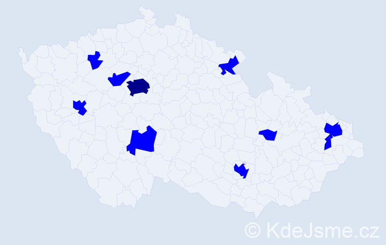Jméno: 'Jaromir', počet výskytů 11 v celé ČR
