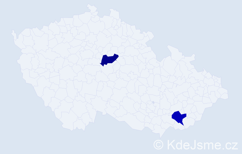 Jméno: 'Jakub Nikolas', počet výskytů 2 v celé ČR