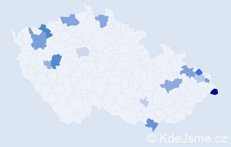 Jméno: 'Inez', počet výskytů 17 v celé ČR