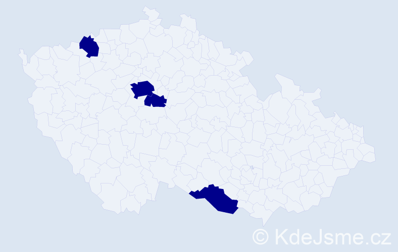 Jméno: 'Veit', počet výskytů 4 v celé ČR