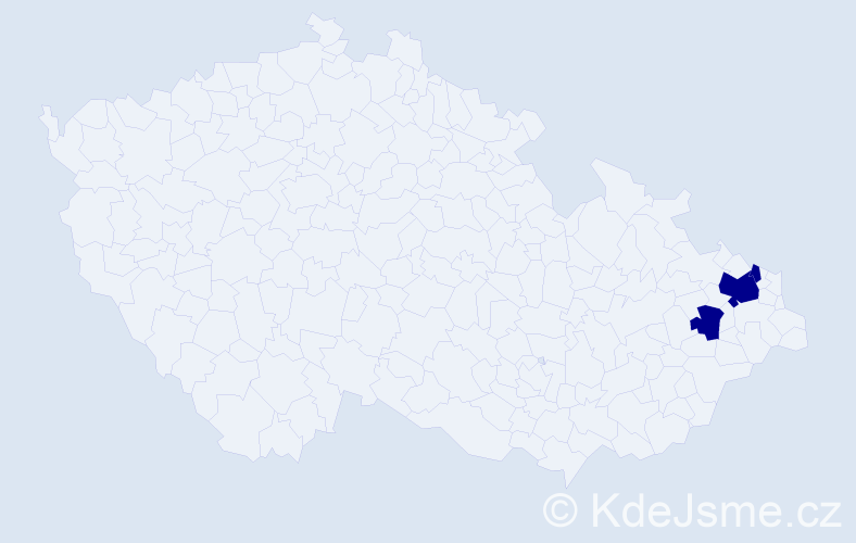 Jméno: 'Tinh', počet výskytů 3 v celé ČR