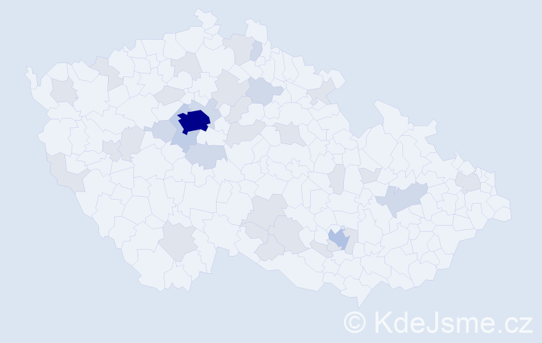 Jméno: 'Mína', počet výskytů 73 v celé ČR