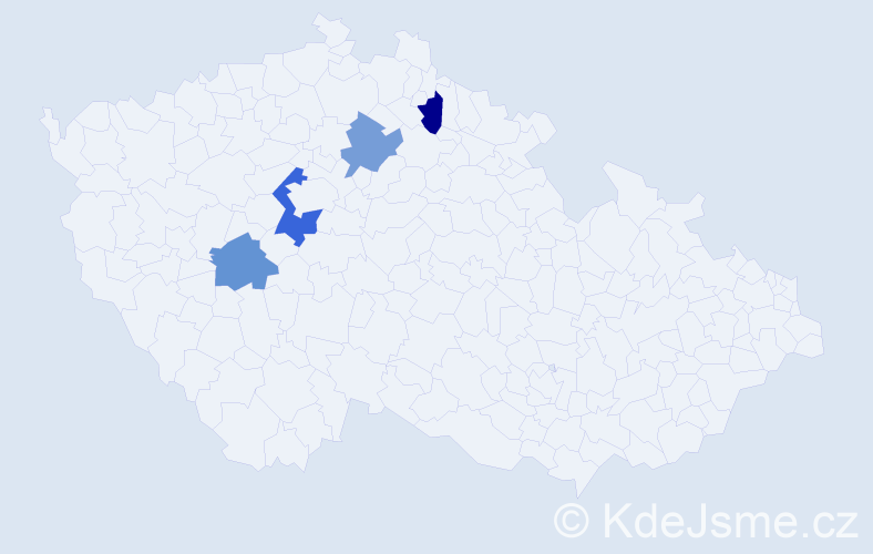 Jméno: 'Tena', počet výskytů 5 v celé ČR