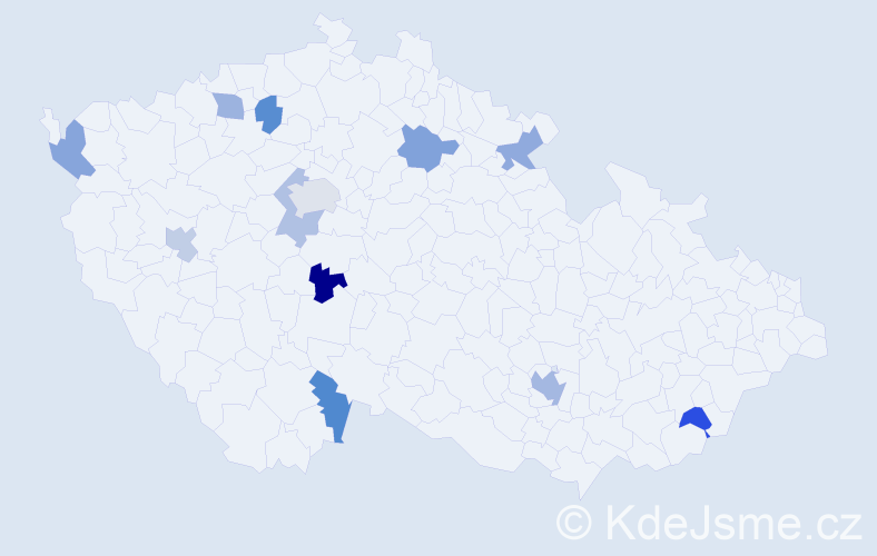 Jméno: 'Magdalena Marie', počet výskytů 15 v celé ČR