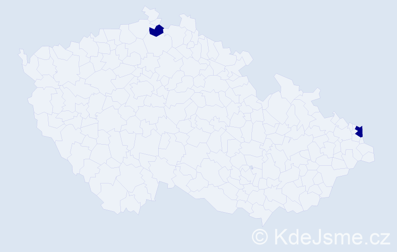 Jméno: 'Boguslawa Ewa', počet výskytů 2 v celé ČR