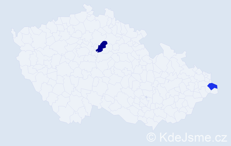 Jméno: 'Izabela Helena', počet výskytů 2 v celé ČR