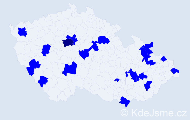 Jméno: 'Klárka', počet výskytů 21 v celé ČR