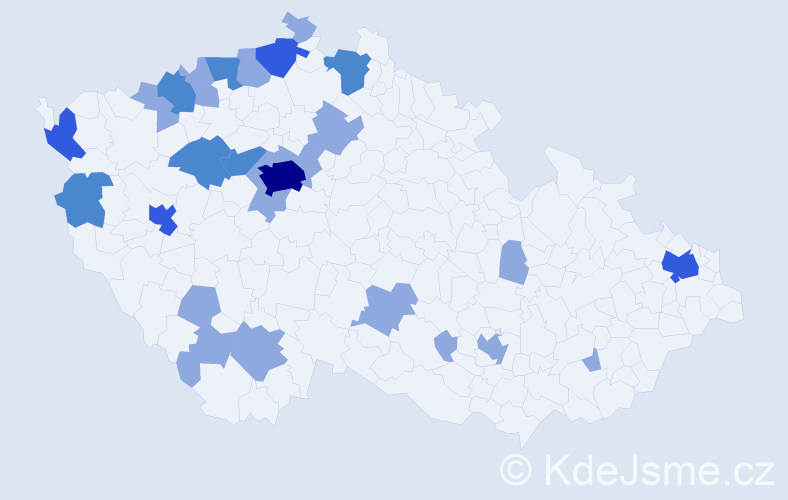 Jméno: 'Van Kien', počet výskytů 45 v celé ČR