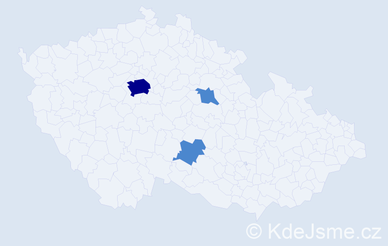 Jméno: 'Ezio', počet výskytů 5 v celé ČR