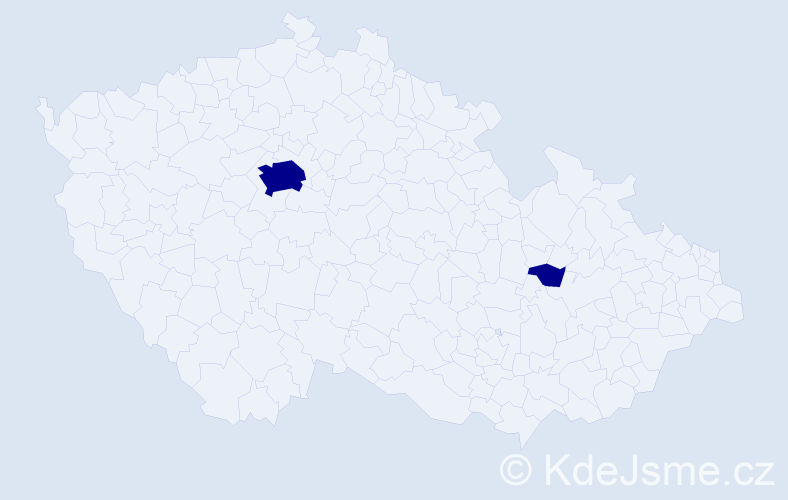 Jméno: 'Tatána', počet výskytů 2 v celé ČR