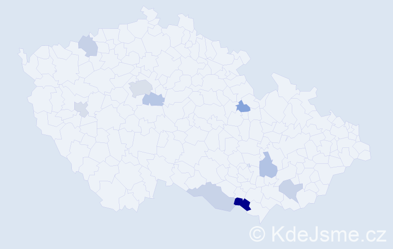 Jméno: 'Anka', počet výskytů 15 v celé ČR