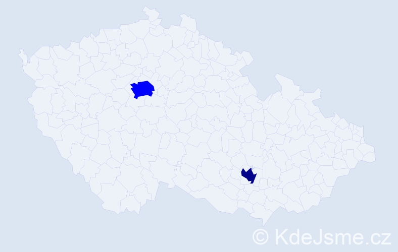 Jméno: 'Juval', počet výskytů 3 v celé ČR