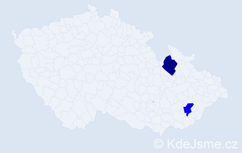 Jméno: 'Michaela Miroslava', počet výskytů 2 v celé ČR