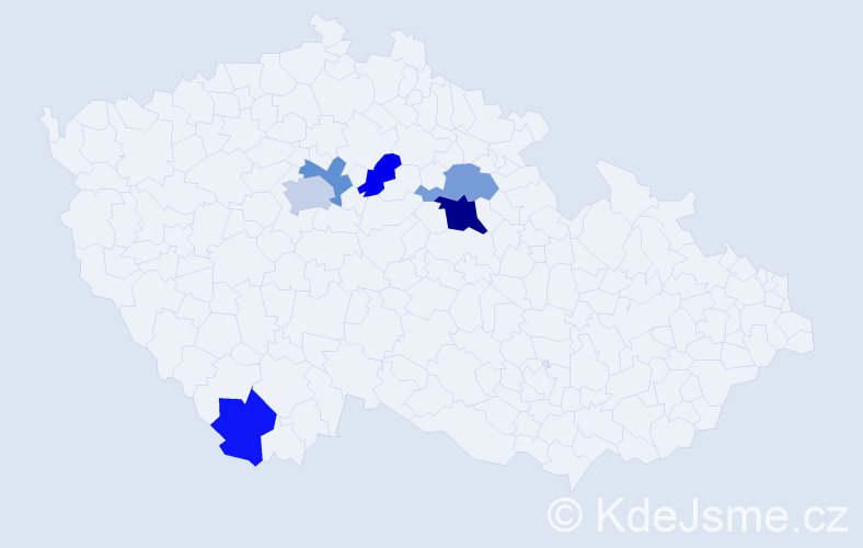 Jméno: 'Ija', počet výskytů 9 v celé ČR