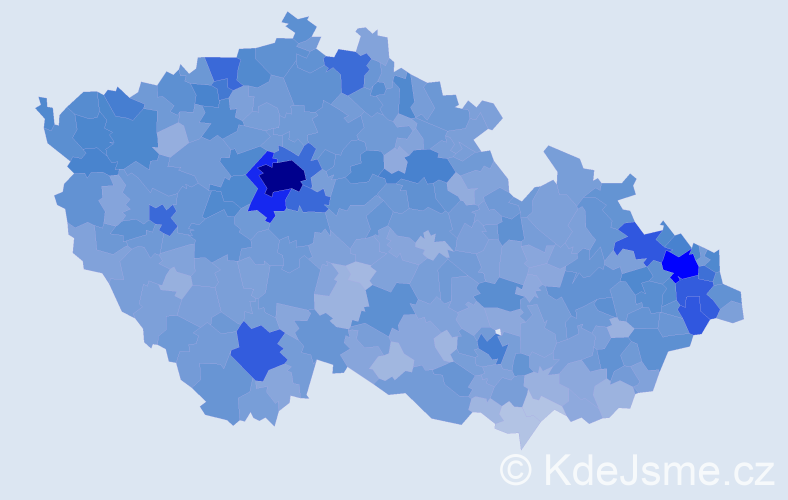 Jméno: 'Daniela', počet výskytů 26212 v celé ČR