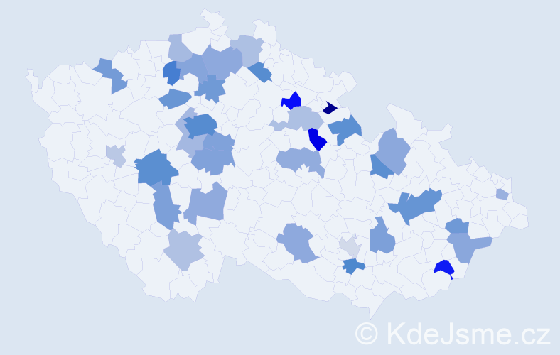 Jméno: 'Kilián', počet výskytů 58 v celé ČR