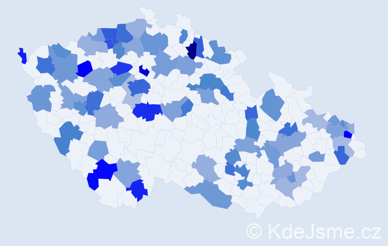 Jméno: 'Angelina', počet výskytů 148 v celé ČR