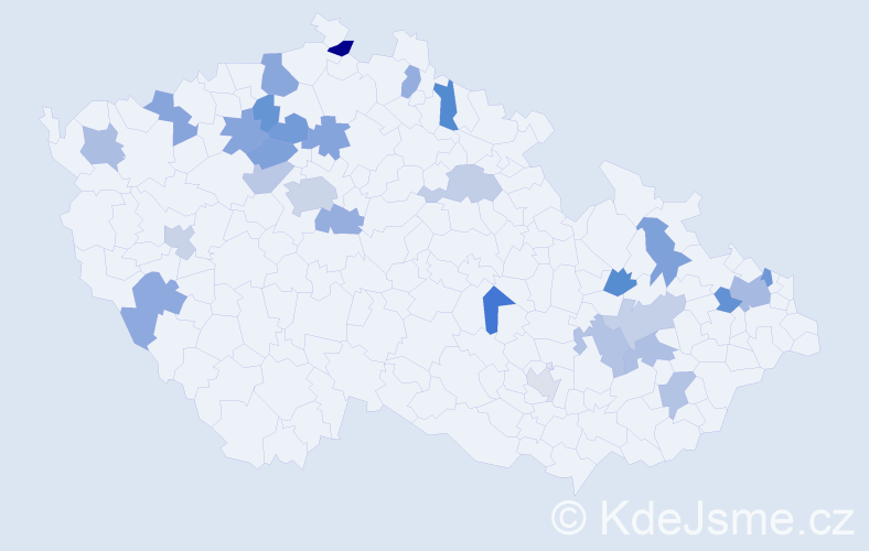 Jméno: 'Anička', počet výskytů 36 v celé ČR