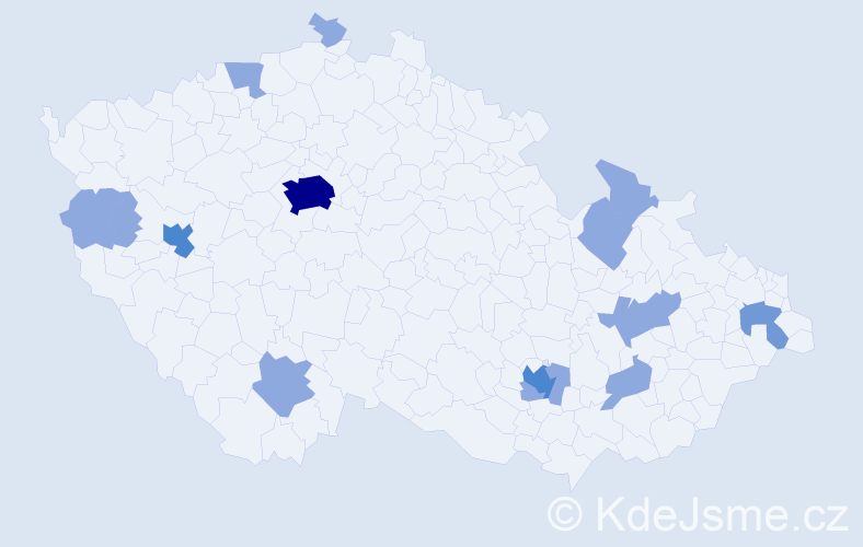 Jméno: 'Nathanael', počet výskytů 24 v celé ČR