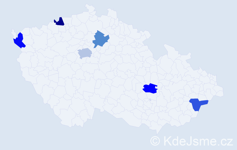 Jméno: 'Klementýna', počet výskytů 7 v celé ČR