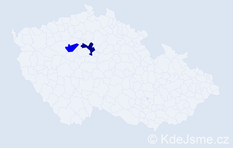 Jméno: 'Weiyi', počet výskytů 2 v celé ČR
