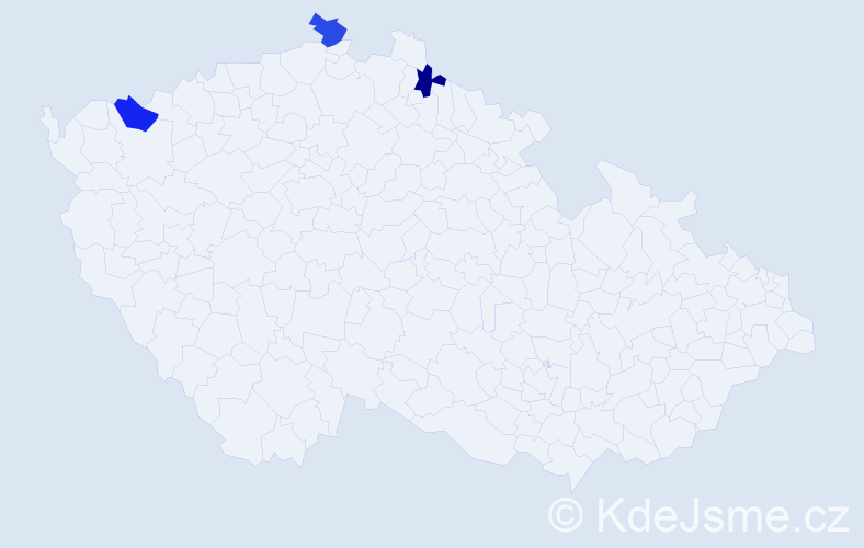 Jméno: 'Sigfrid', počet výskytů 3 v celé ČR