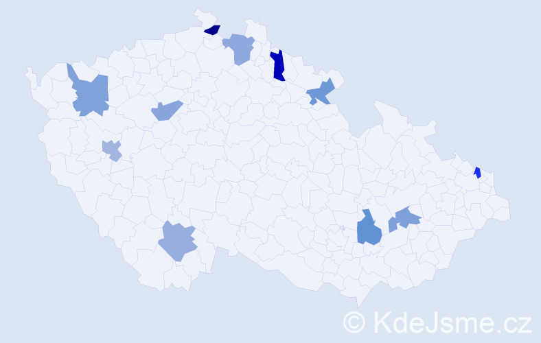Jméno: 'Romualda', počet výskytů 11 v celé ČR