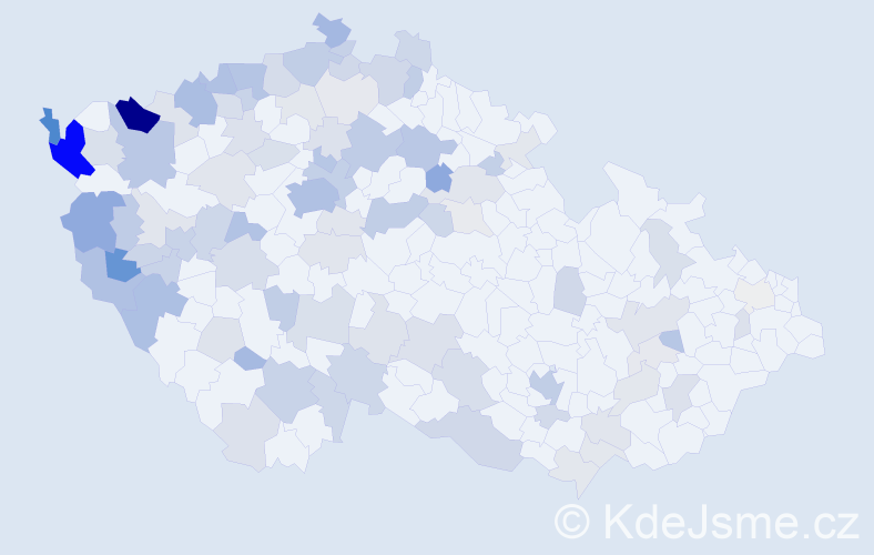 Jméno: 'Van', počet výskytů 254 v celé ČR