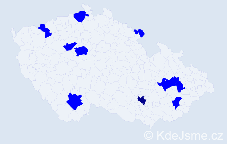Jméno: 'Michela', počet výskytů 11 v celé ČR