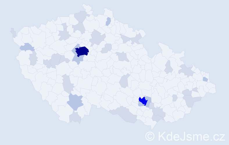 Jméno: 'Marc', počet výskytů 70 v celé ČR