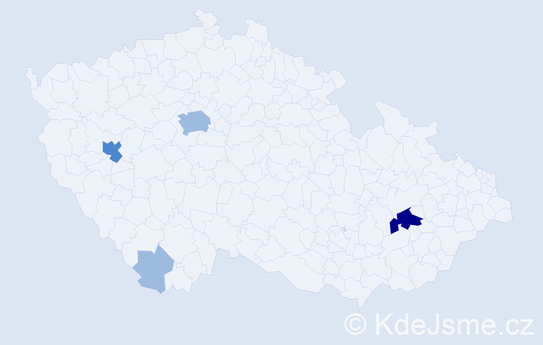 Jméno: 'Hendrika', počet výskytů 8 v celé ČR